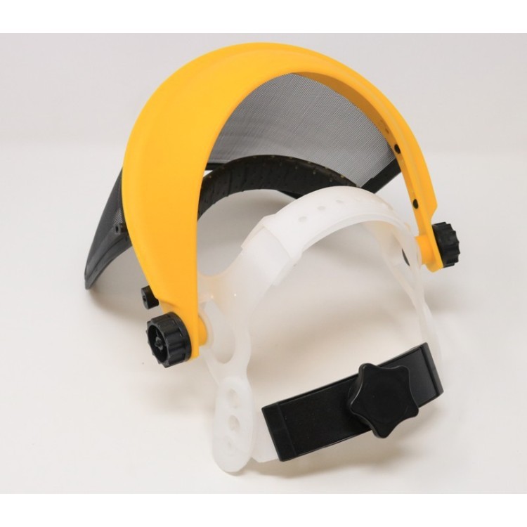 Protector de cara con rejilla metálica.