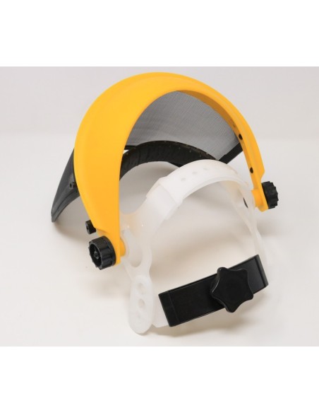 Protector de cara con rejilla metálica.