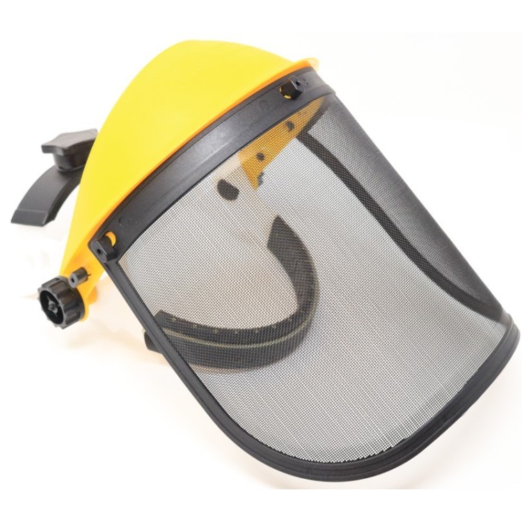 Protector de cara con rejilla metálica.