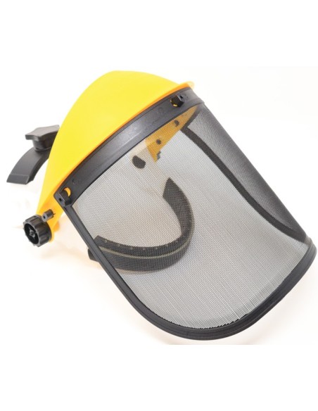 Protector de cara con rejilla metálica.