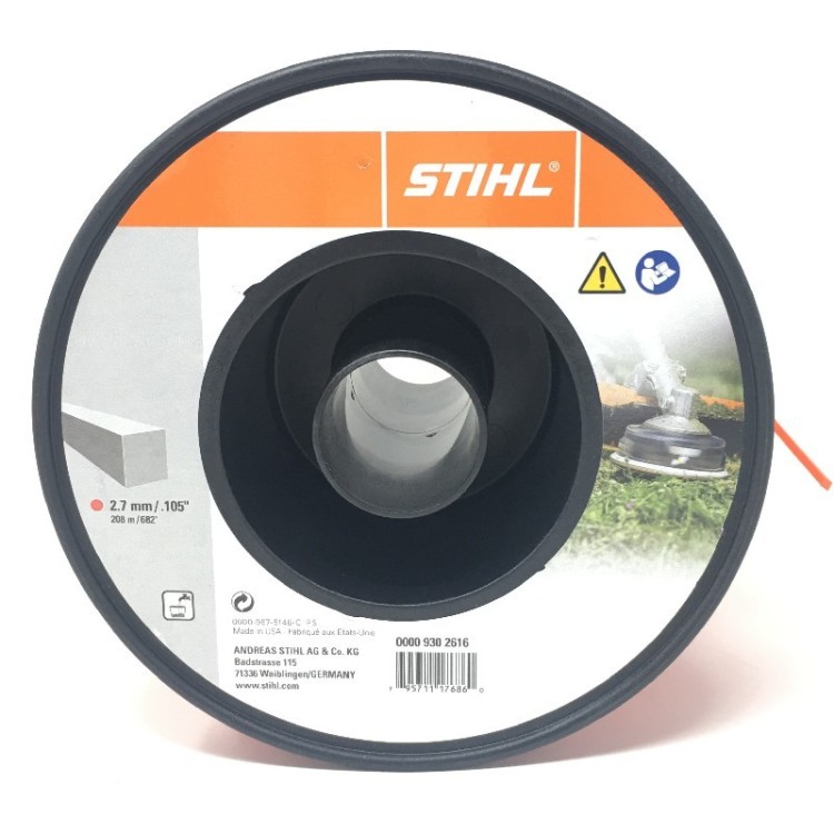 Nailon para desbrozadoras Stihl 2.7 mm 208 m Cuadrado.