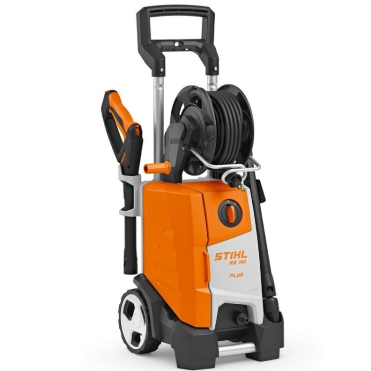 Stihl RE 140 Plus → Hidrolimpiadora compacta.