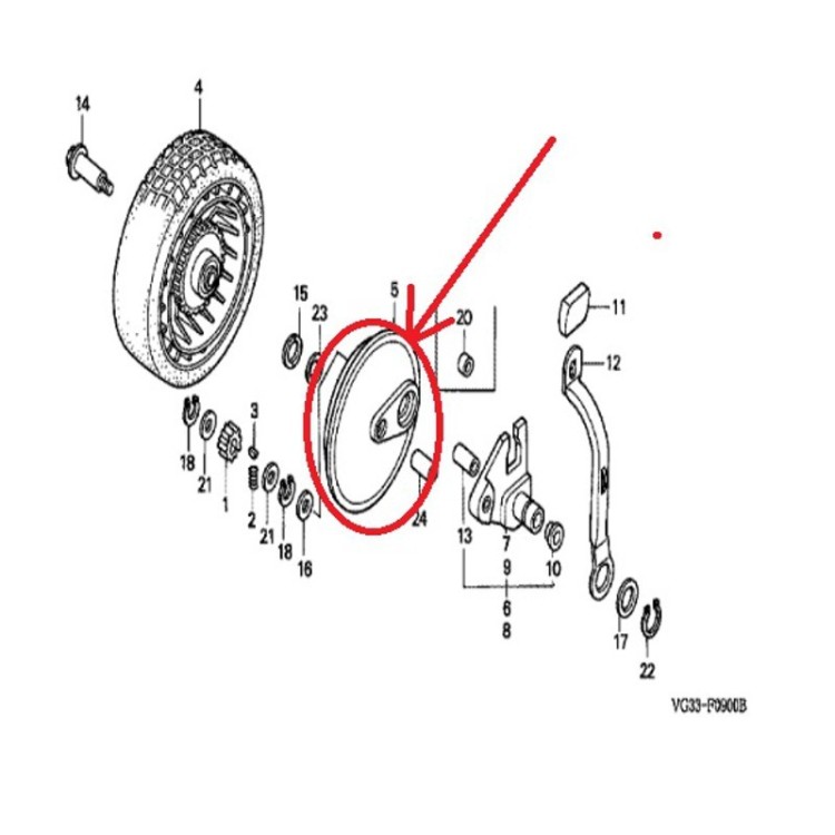 Tapa para rueda trasera Cortacésped Honda IZY