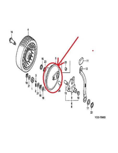 Tapa para rueda trasera Cortacésped Honda IZY
