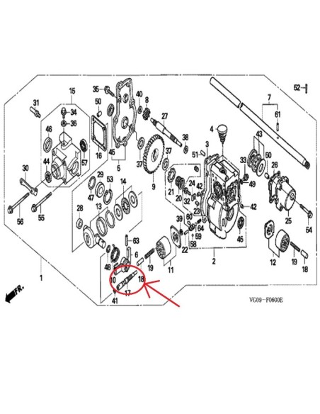 Eje transmisión cortacésped HONDA HRH536 (ORIGINAL)