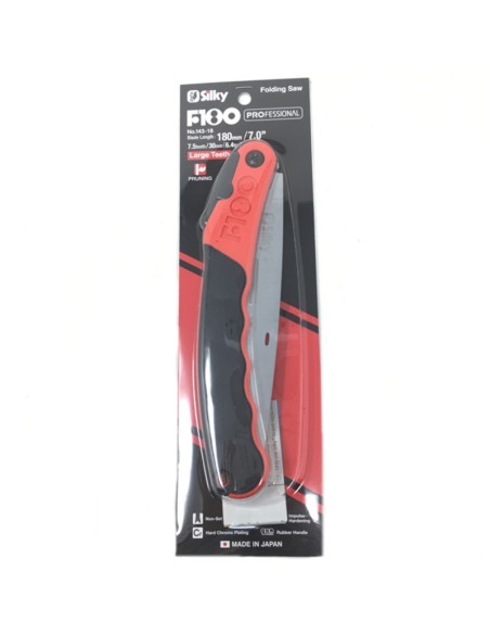 Serrucho Silky F 180 mm de corte japonés y mango de caucho.
