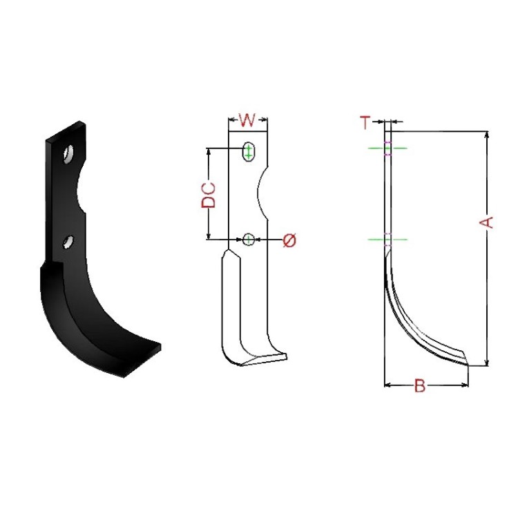 Juego de 24 cuchillas para Motocultor 5x40mm