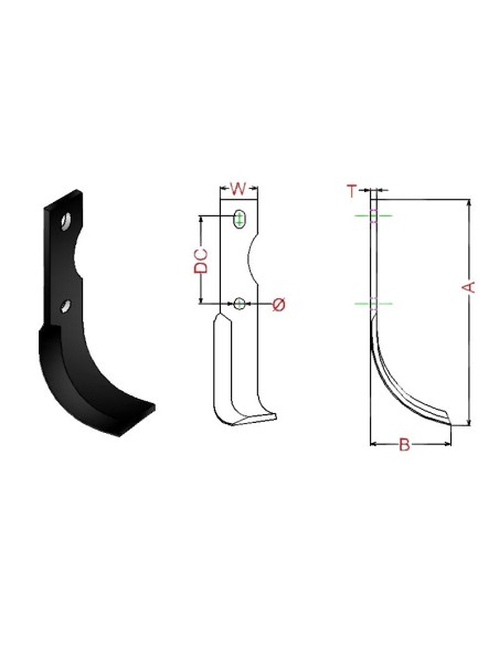 Juego de 24 cuchillas para Motocultor 5x40mm