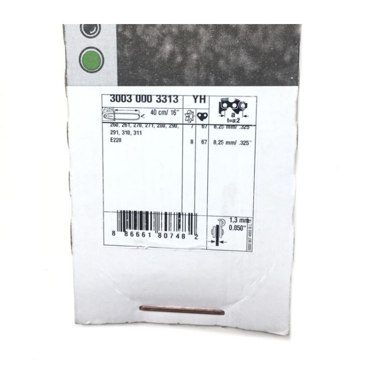 Espada de corte Stihl 16" (40cm), .325", 67 Eslabones