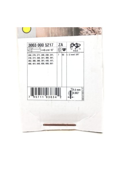 Espada de corte Stihl 18" (45cm), .3/8", 66 Eslabones